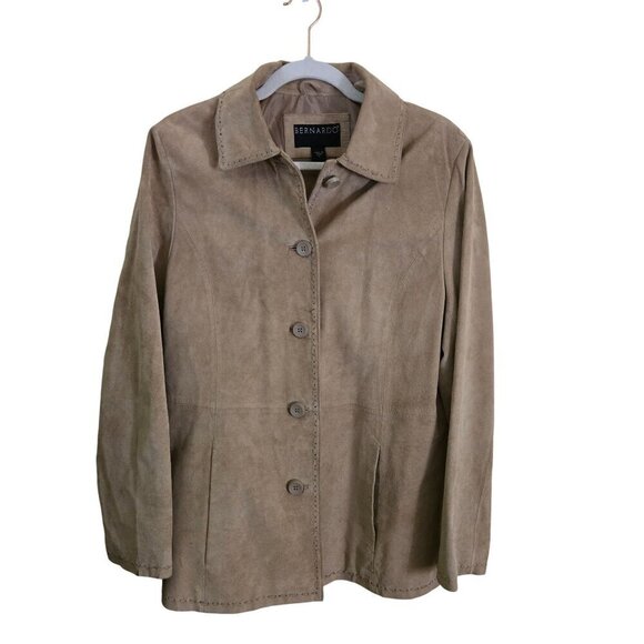 Bernardo Genuine Leather Suede Neutral Beige Jacket Size M